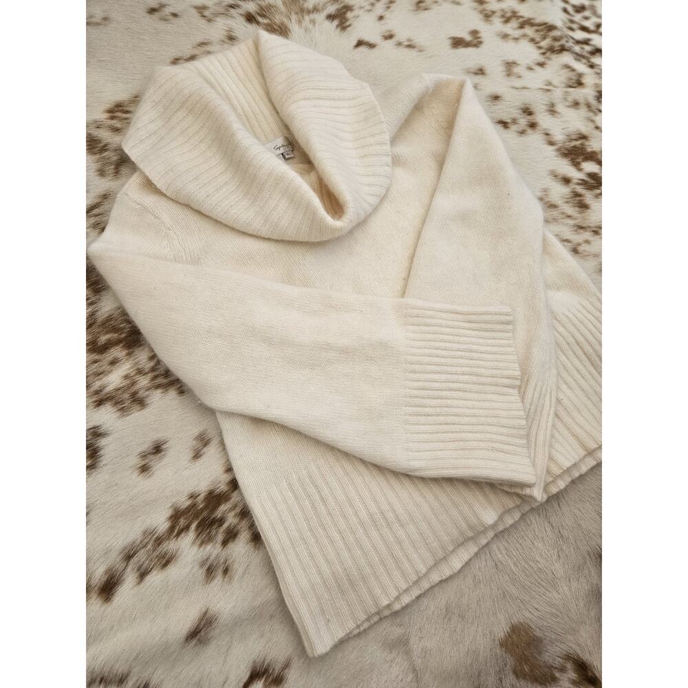 Vintage Angora Blend Sweater Cream Cowl Neck Bell Sleeve Spiegel XL Fits Medium - Picture 7 of 9
